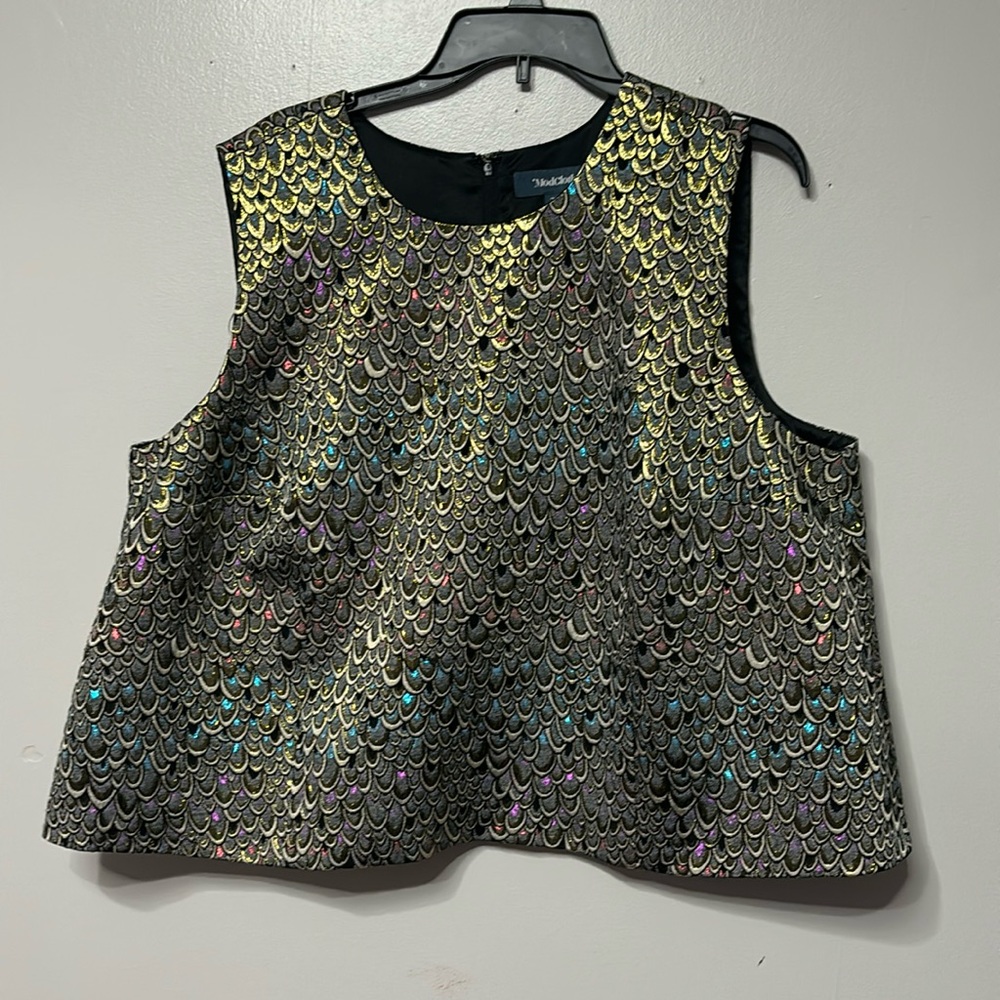 Beautiful unique gold iridescent crop top 2X